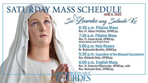 National Shrine of Our Lady of Lourdes Mass Schedules in .